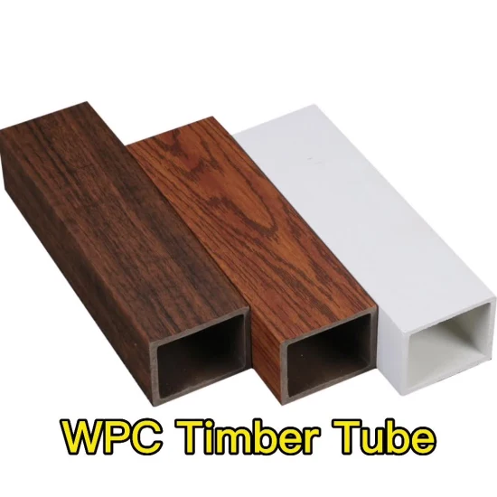 Tubo in legno di plastica composita WPC facile da installare.  Tubo in legno WPC in legno composito di plastica decorativa per interni