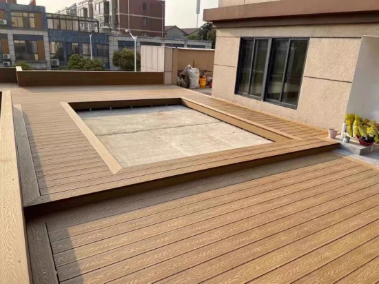 Esterno in plastica-legno, Decking in WPC, Decking in composito legno-PE-plastica, Decking in composito solido WPC marino