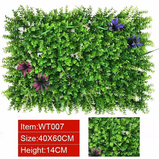 Pannello verde della siepe di bosso artificiale della parete dell'erba artificiale di protezione UV del fornitore della Cina